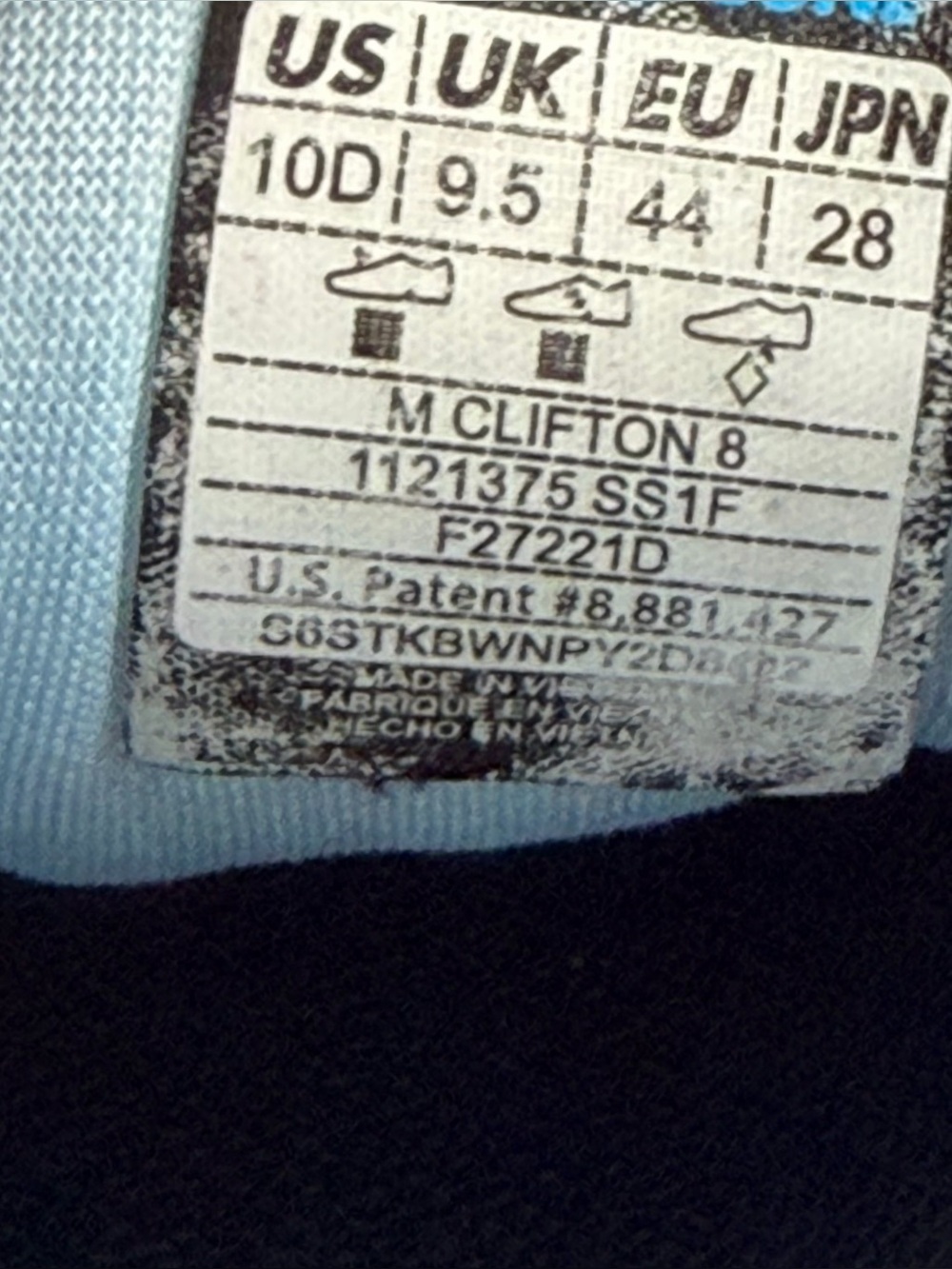 Hoka Clifton 8 Light Blue Running Shoes - Picture 10 of 10